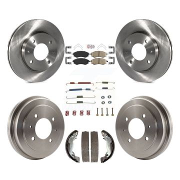 Front Rear Brake Rotors Ceramic Pad & Drum Kit (7Pc) For Hyundai Elantra rear brakes K8A-100202