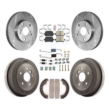 Front Rear Disc Brake Rotor Ceramic Pad & Drum Kit (7Pc) For 2002-2003 Toyota Solara 2.4L K8A-100219