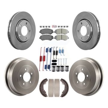 Front Rear Brake Rotors Semi-Metallic Pad Drum Kit (7Pc) For Dodge Caravan Grand Chrysler K8A-100244