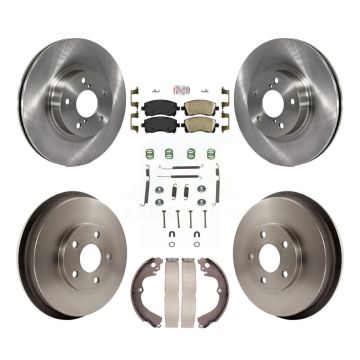 Front Rear Brake Rotor Ceramic Pad & Drum Kit (7Pc) For 98-02 Subaru Forester 4-Wheel ABS K8A-100249