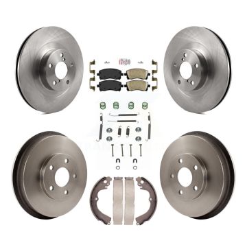 Front Rear Disc Brake Rotors Ceramic Pads And Drum Kit (7Pc) For Subaru Impreza WRX K8A-100253