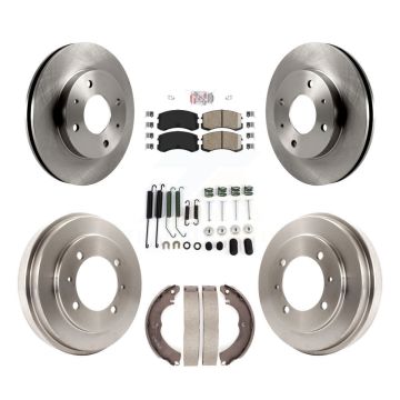 Front Rear Brake Rotor Ceramic Pad & Drum Kit (7Pc) For 2007 Mitsubishi Lancer LS Diamond K8A-100257