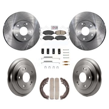 Front Rear Disc Brake Rotors Ceramic Pads And Drum Kit (7Pc) For Honda Civic K8A-100280