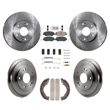 Front Rear Disc Brake Rotors Ceramic Pads And Drum Kit (7Pc) For Honda Civic K8A-100281