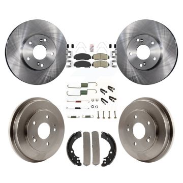 Front Rear Disc Brake Rotors Ceramic Pads And Drum Kit (7Pc) For Honda Civic Accord K8A-100285