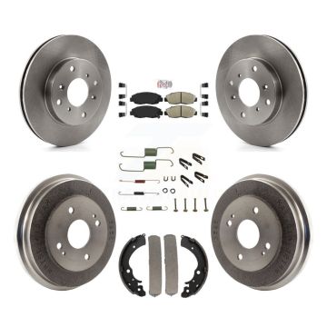 Front Rear Disc Brake Rotors Ceramic Pads And Drum Kit (7Pc) For Honda Accord K8A-100292