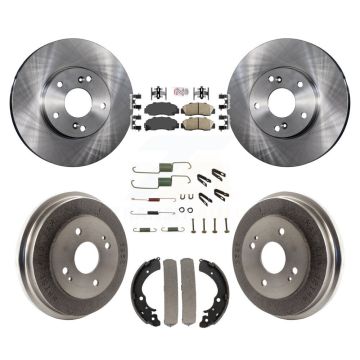 Front Rear Disc Brake Rotors Ceramic Pads And Drum Kit (7Pc) For Honda Accord 3.0L K8A-100293