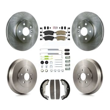 Front Rear Disc Brake Rotors Ceramic Pads And Drum Kit (7Pc) For Chevrolet Cruze Limited K8A-100295
