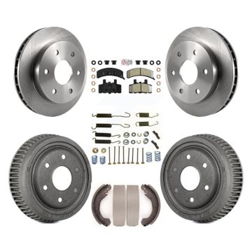 Front Rear Brake Rotors Semi-Metallic Pad & Drum Kit (7Pc) For 92-94 Chevrolet Blazer 4WD K8A-100298