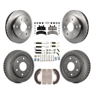 Front Rear Brake Rotors Semi-Metallic Pad & Drum Kit (7Pc) For 92-94 Chevrolet Blazer 4WD K8A-100299