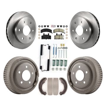 Front Rear Disc Brake Rotors Semi-Metallic Pads And Drum Kit (7Pc) For GMC Yukon 4WD K8A-100300