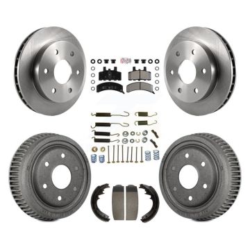 Front Rear Disc Brake Rotors Semi-Metallic Pads And Drum Kit (7Pc) For GMC Yukon K8A-100303