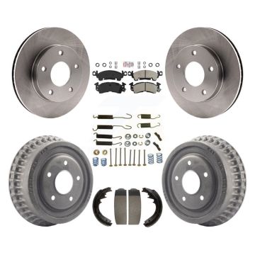 Front Rear Disc Brake Rotors Semi-Metallic Pads And Drum Kit (7Pc) For GMC Jimmy K8A-100323
