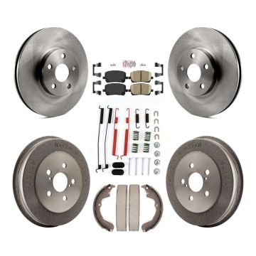Front Rear Disc Brake Rotor Ceramic Pad And Drum Kit (7Pc) For Toyota Matrix Pontiac Vibe K8A-100336
