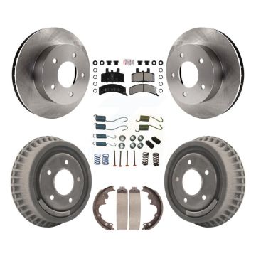 Front Rear Brake Rotors Semi-Metallic Pad & Drum Kit (7Pc) For Chevrolet Astro GMC Safari K8A-100364