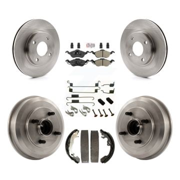 Front Rear Disc Brake Rotors Semi-Metallic Pads And Drum Kit (7Pc) For Ford Focus K8A-100365