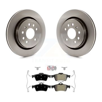Rear Disc Brake Rotors And Semi-Metallic Pads Kit For Saab 9-3 9-3X With Vented Rotor K8A-100638