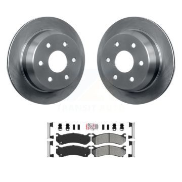 Rear Brake Rotors Semi-Metallic Pad Kit For 2003 Chevrolet Silverado 2500 HD Suburban GMC K8A-100990