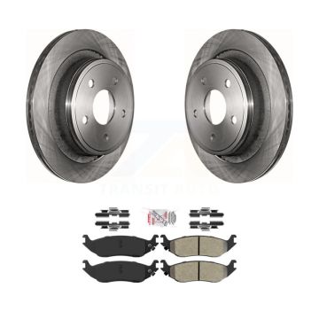 Rear Brake Rotors Semi-Metallic Pad Kit For Ram 1500 Classic Dodge Durango Chrysler Aspen K8A-101089
