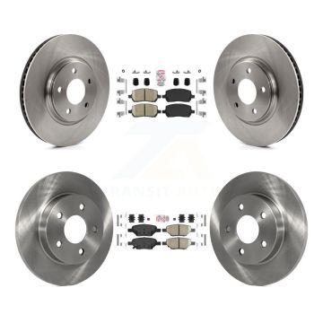 Front Rear Ceramic Pad And Disc Brake Rotor Kit For 2010 Pontiac G5 With Brakes K8A-101366