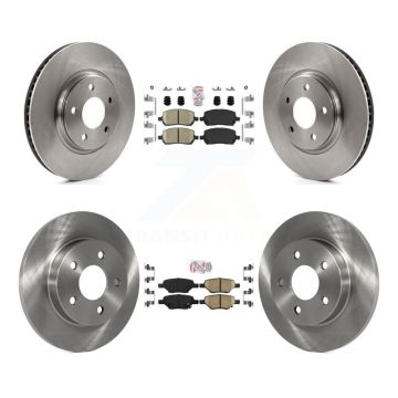 Front Rear Ceramic Pad And Disc Brake Rotor Kit For 2010 Pontiac G5 With Brakes K8A-101367