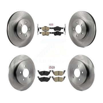 Front Ceramic Rear Semi-Metallic Pad Disc Brake Rotor Kit For Ford Escape Mercury Mariner K8A-101422
