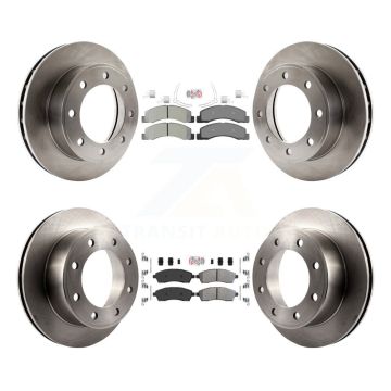 Front Rear Semi-Metallic Pad Disc Brake Rotor Kit For Ford F-250 Super Duty Excursion 4WD K8A-101429
