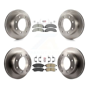 Front Rear Semi-Metallic Pad Disc Brake Rotor Kit For Ford F-250 Super Duty Excursion 4WD K8A-101432