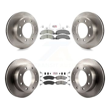 Front Rear Semi-Metallic Pad Disc Brake Rotor Kit For Ford F-250 Super Duty Excursion 4WD K8A-101433