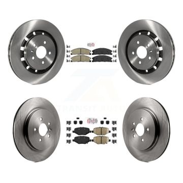 Front Ceramic Rear Semi-Metallic Pad Brake Rotor Kit For Ford Explorer Flex Taurus Police K8A-101479