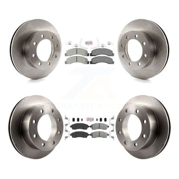 Front Rear Semi-Metallic Pads And Disc Brake Rotors Kit For Ford F-250 Super Duty K8A-101520