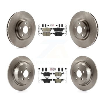 Front Ceramic Rear Semi-Metallic Pads And Disc Brake Rotors Kit For Ford Edge K8A-101547
