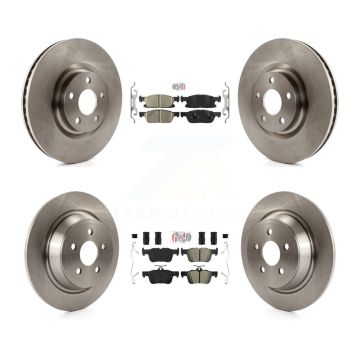 Front Ceramic Rear Semi-Metallic Pads And Disc Brake Rotors Kit For Ford Edge K8A-101549