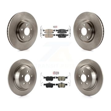 Front Ceramic Rear Semi-Metallic Pads And Disc Brake Rotors Kit For Lincoln Continental K8A-101550