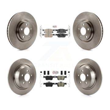 Front Ceramic Rear Semi-Metallic Pads And Disc Brake Rotors Kit For Lincoln Continental K8A-101551