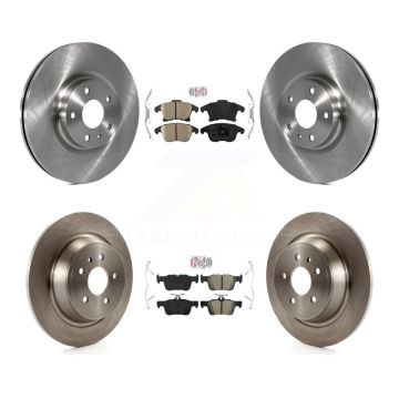 Front Ceramic Rear Semi-Metallic Pad And Disc Brake Rotor Kit For Ford Fusion Lincoln MKZ K8A-101573