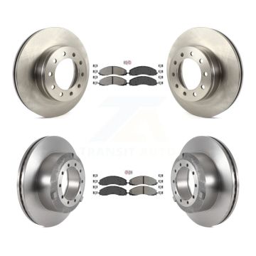 Front Rear Semi-Metallic Pad & Disc Brake Rotor Kit For Ford F-450 Super Duty F-550 F-600 K8A-101725