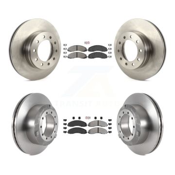Front Rear Semi-Metallic Pad & Disc Brake Rotor Kit For Ford F-450 Super Duty F-550 F-600 K8A-101726