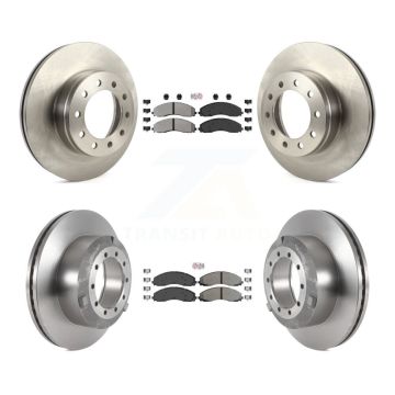 Front Rear Semi-Metallic Pad & Disc Brake Rotor Kit For Ford F-450 Super Duty F-550 F-600 K8A-101727