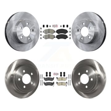 Front Rear Semi-Metallic Pads And Disc Brake Rotors Kit For 2003-2007 Jeep Liberty K8A-101750