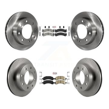 Front Semi-Metallic Rear Ceramic Pad Disc Brake Rotors Kit For Chevrolet Express 2500 GMC K8A-102058