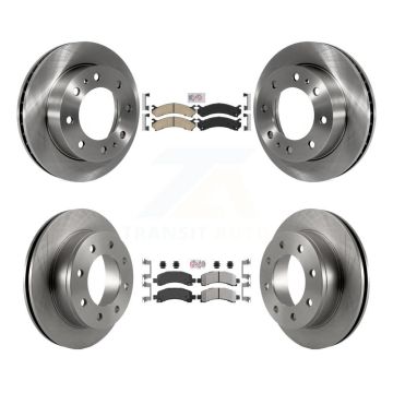 Front Ceramic Rear Semi-Metallic Pad Disc Brake Rotors Kit For Chevrolet Express 2500 GMC K8A-102061