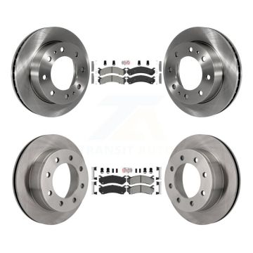 Front Rear Semi-Metallic Pad & Brake Rotor Kit For Chevrolet GMC Sierra 2500 HD Silverado K8A-102064