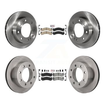 Front Ceramic Rear Semi-Metallic Pad Brake Rotors Kit For Chevrolet GMC Sierra 2500 HD XL K8A-102066