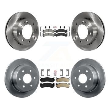 Front Semi-Metallic Rear Ceramic Pad Brake Rotors Kit For Chevrolet Silverado 2500 HD GMC K8A-102099