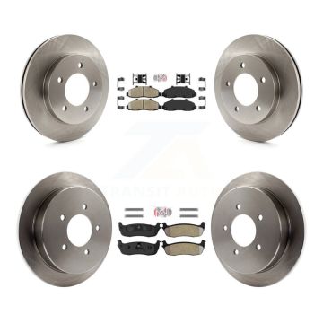 Front Ceramic Rear Semi-Metallic Pads And Disc Brake Rotors Kit For Ford F-150 4WD K8A-102117
