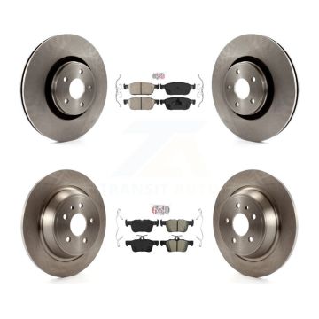 Front Ceramic Rear Semi-Metallic Pads And Disc Brake Rotors Kit For Lincoln MKC K8A-102287
