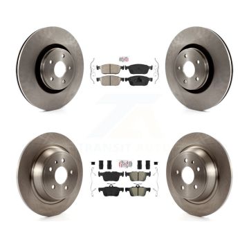 Front Ceramic Rear Semi-Metallic Pads And Disc Brake Rotors Kit For Lincoln MKC K8A-102288
