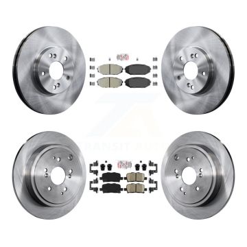Front Semi-Metallic Rear Ceramic Pads And Disc Brake Rotors Kit For 2001-2002 Acura MDX K8A-102680
