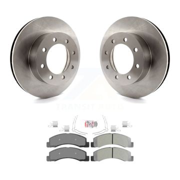 Front Disc Brake Rotors And Semi-Metallic Pads Kit For Ford F-350 Super Duty F-250 K8A-104403